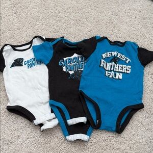 Carolina Panthers Baby Bodysuit Set - Blue, Black, White